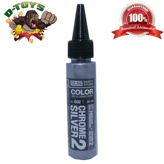 สีโมเดล กันดั้ม Chrome Silver 2 ขนาด 35 ml สำหรับ Airbrush