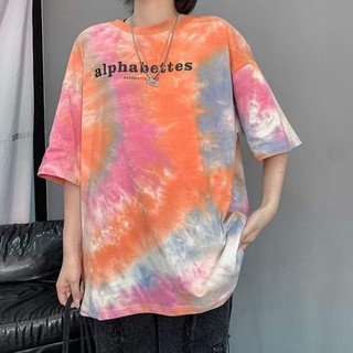 เสื้อยืดพิมลายมัดย้อมOversize