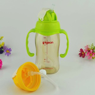 Pigeon ขวดนมมีหูจับ สำหรับเด็ก (no include bottle) wide neck top with straw