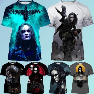 ใหม่ เสื้อยืดลําลอง แขนสั้น คอกลม พิมพ์ลายหนังสยองขวัญ the Crow Eric 3D แฟชั่นฤดูร้อน สําหรับผู้ชาย