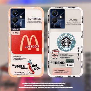 เคสโทรศัพท์ 2022 New Casing for Infinix Note 12 Pro 5G 4G / Note 12 G96 Creative McDonalds Coffee Pattern Couples Phone Case Shockproof Protection Transparent Silicagel Soft Case Phone Cover เคส