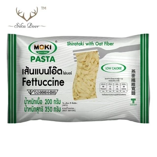 MOKI เส้นแบนโอ๊ตไฟเบอร์ผสมบุก 200กรัม (FK0173-1) เส้นบุก คีโต เจ คลีน ก๋วยเตี๋ยว keto Oat Fiber Fettuccine with Konjac