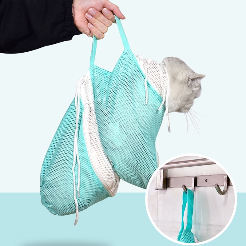 ตาข่ายแมวถุงอาบน้ำแมวกรูมมิ่งซักผ้ากระเป๋าแมวอาบน้ำทำความสะอาดกระเป๋าไม่มีรอยขีดข่วนกัดยับยั้งชั่งใจแมวซัพพลายเล็บ