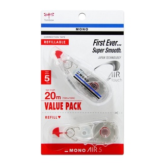 Tombow mono air correction tape value set CT-CAX5CAR5 / CT-CAX6CAR6 I ชุดเทปลบคำผิดฟรีรีฟิล