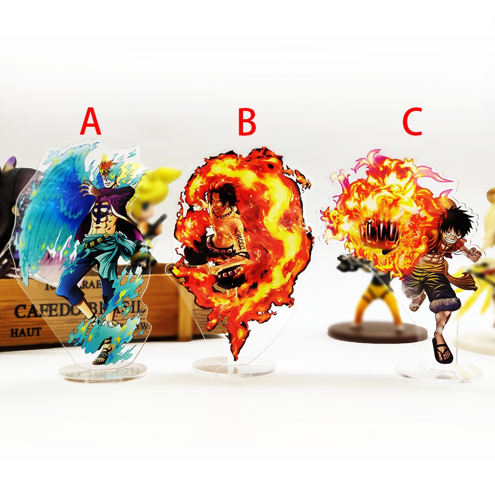 One Piece Battle Luffy Ace Marco อะคริลิครูปขาตั้งของเล่นตกแต่งตาราง