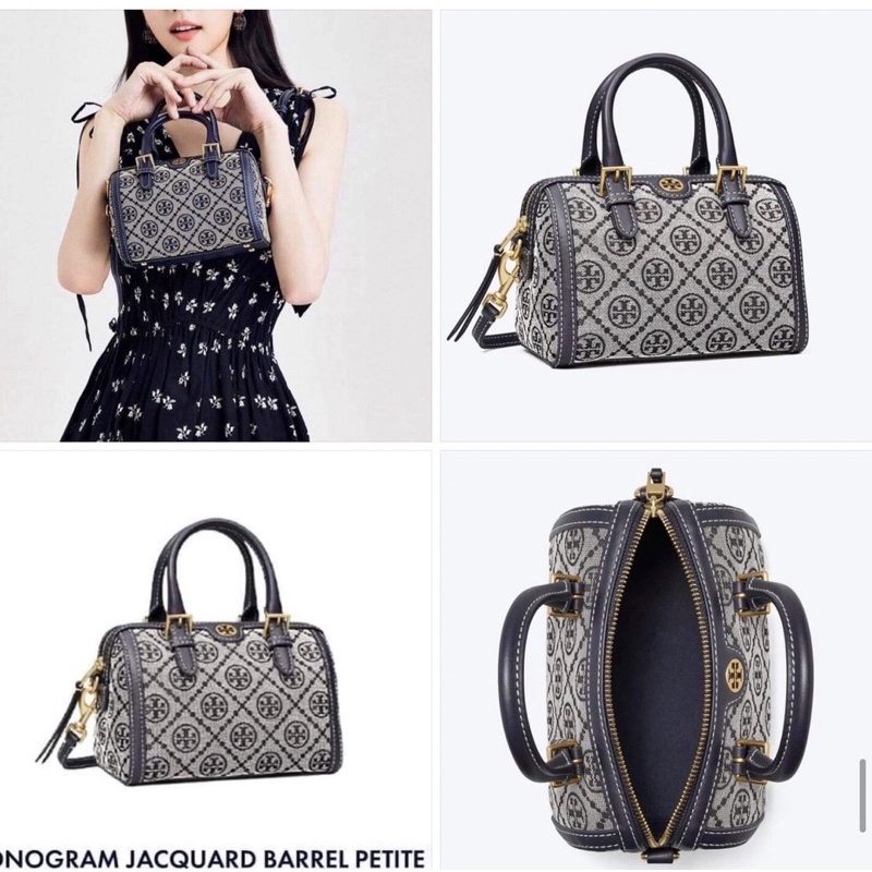 กระเป๋า Tory Burch T Monogram Jacquard Mini Barrel | Shopee Thailand