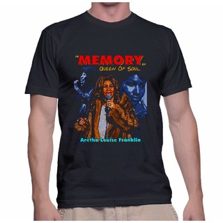 เสื้อยืดโอเวอร์ไซส์เสื้อยืด คอกลม พิมพ์ลาย Aretha Franklin In Memory สไตล์วินเทจ สําหรับผู้ชายS-4XL