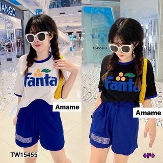 #15455 Set 2 ชิ้น เสื้อยืด+ขาสั้น Fanta