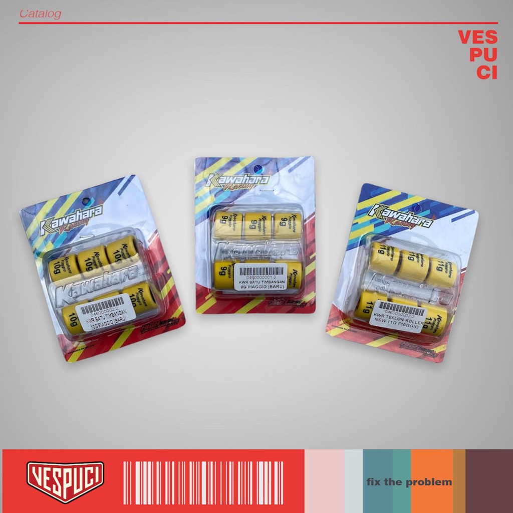 Kawahara CVT Roller Varator 19x17 9gr / 10gr / 11gr Vespa Sprint / Primavera / LX S 2v 3v 150cc / ET