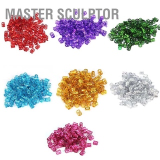 เครื่องมือจัดแต่งทรงผมลูกปัดถักเปียหลากสี 7 สี 100 ชิ้น / ถุง