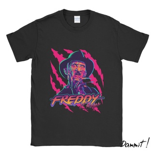 ผ้าฝ้ายคอกลมเสื้อยืด ลาย Krueger Nightmare Freddy Dammit90sfrom S-4XL