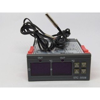 STC-3008 เครื่องควบคุมอุณหภูมิแบบ2เอาท์พุต 110-220VAC