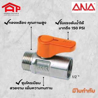 มินิบอลวาล์ว NP (ผม) ANA รุ่น MV110-MF ขนาด 1/2 นิ้ว