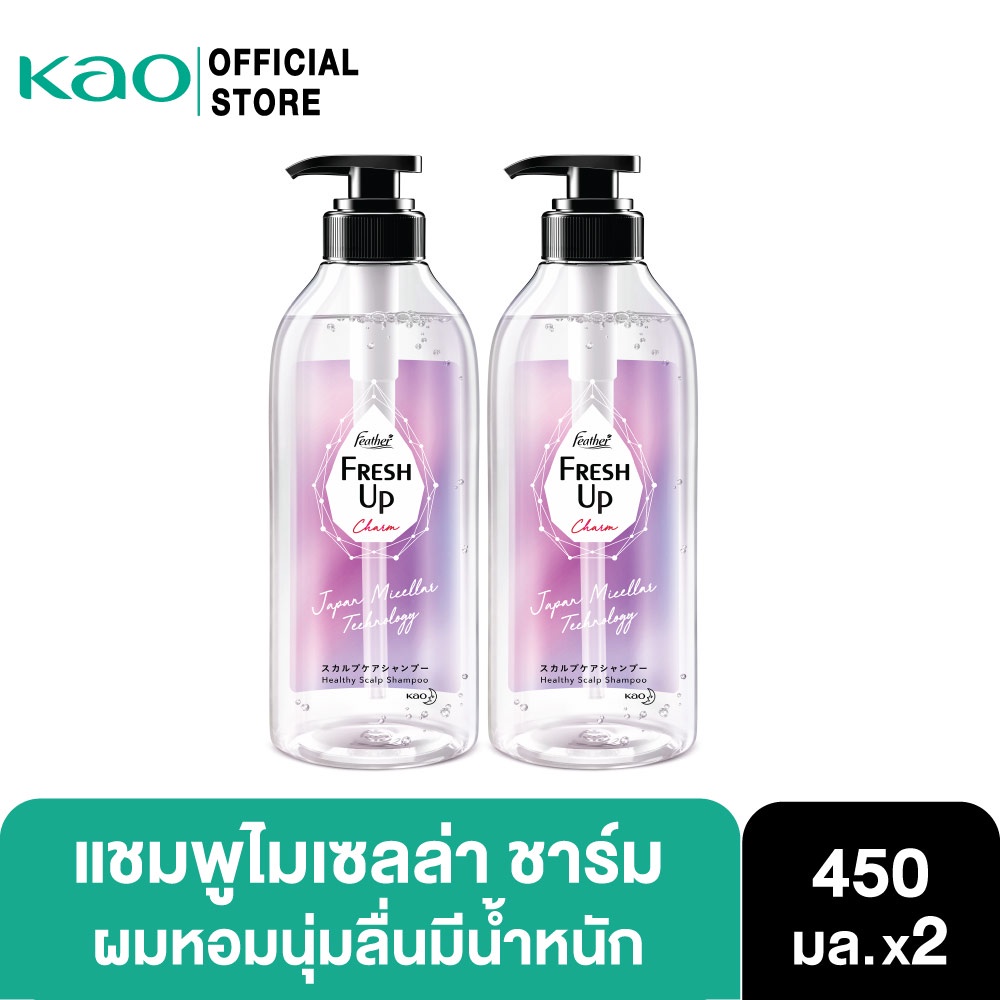 [1 FREE 1] Feather Fresh Up Charm Shampoo 450ml(Bottle)