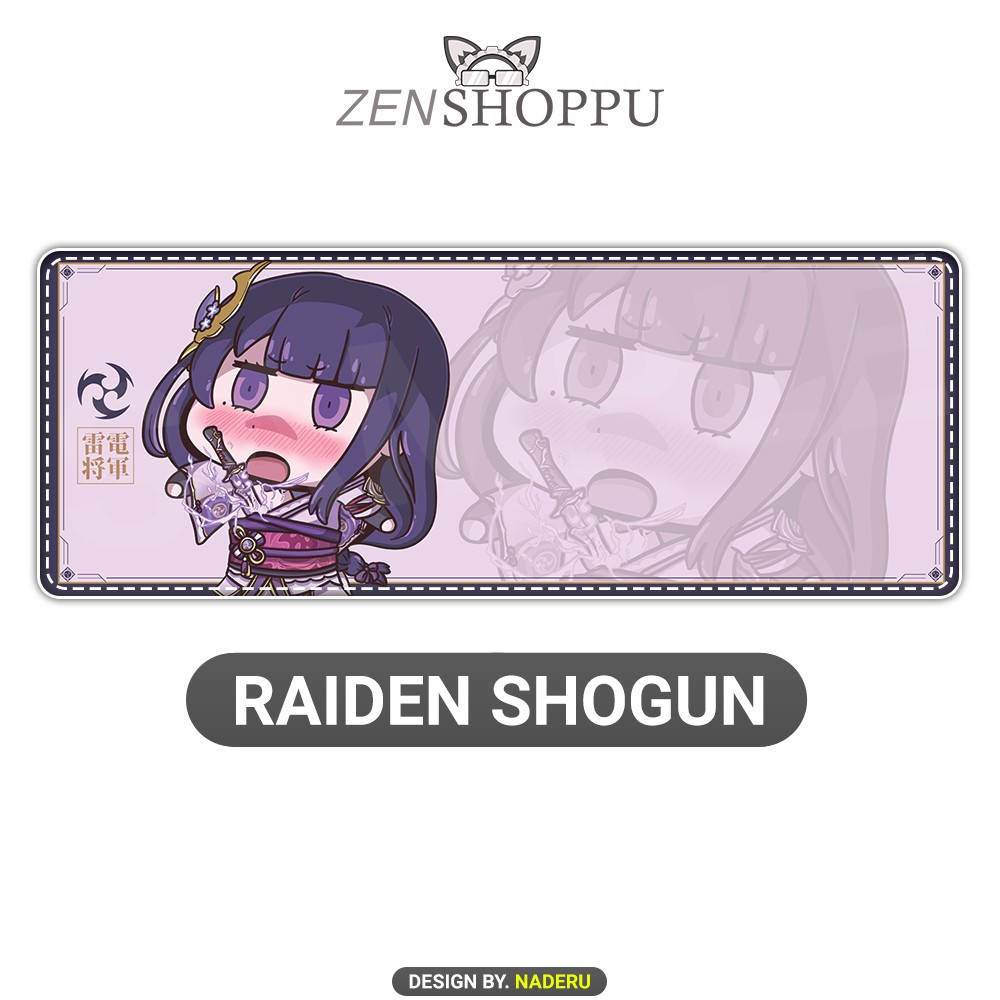 Chibi Raiden Shogun Genshin Impact Deskmat / แผ่นรองเมาส์