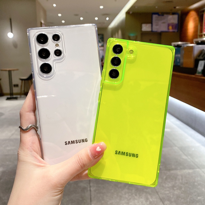 SAMSUNG สแควร ์ ออกแบบเคสโทรศัพท ์ สําหรับSamsung Galaxy S9 S10 plus S20 S21 S22 23 24 plus S20 23 FE S20 S21 S22 23 24 Ultra note 10 20 plus Ultra