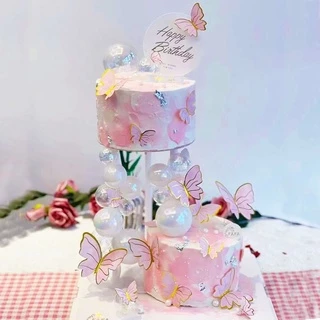 ร้านไทยพร้อมส่ง🔥 ผีเสื้อตกแต่ง ป้ายปักเค้ก cake สวยๆ ตกแต่งเค้ก ท็อปเปอร์ C8