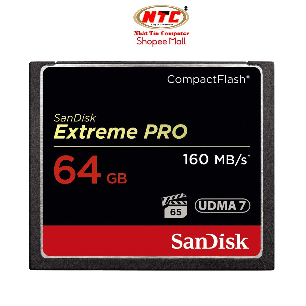การ ์ ดหน ่ วยความจําแฟลชขนาดกะทัดรัด (CF ) SanDisk Extreme Pro 1067X 64GB 160MB / วินาที ( สีดํา )