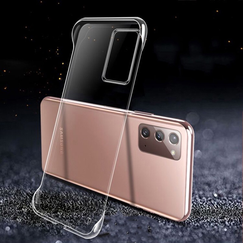 SAMSUNG Ultra Thin Frameless Clearเคสโทรศัพท์สําหรับSamsung Galaxy S24 S23 S22 S21 S20 FE S10 S9 หมายเหตุ 20 22 Ultra 10 22 Plusโปร่งใสกรณีT01