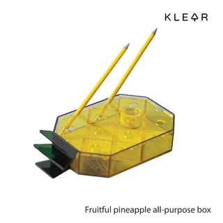 KlearObject Fruitful pineapple all-purpose box กล่องอเนกประสงค์ กล่องใส่ของใช้บนโต๊ะทำงาน กล่องอะคริลิค กล่องใส่พู่กัน