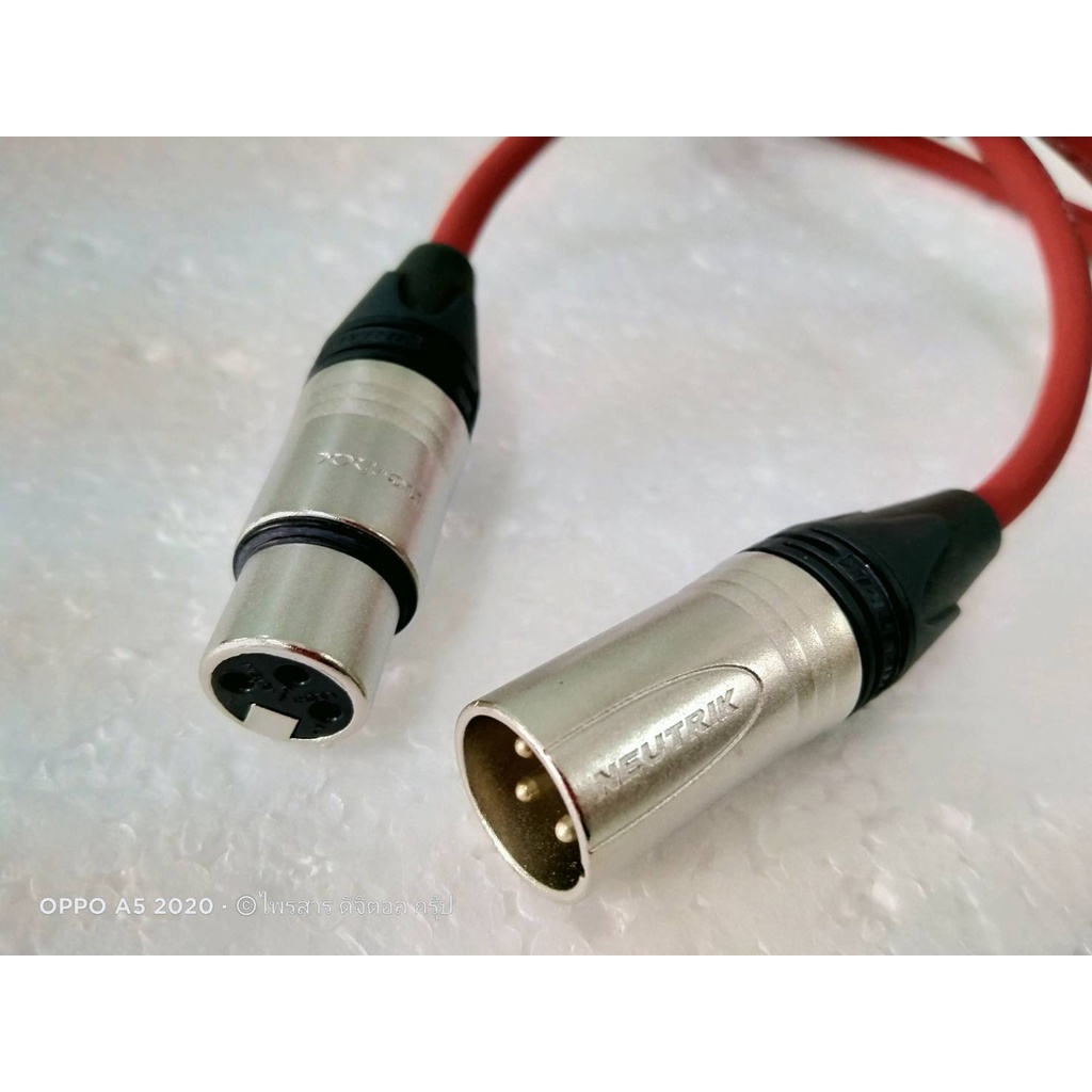 XLR to XLR Neutrik Balance สายสัญญาณ SOMMER ขนาด 2x0.22 mm2  ขนาด 70cm,1m.1.5m.2m. *สายสำเร็จพร้อมใช้