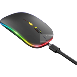เมาส์ไร้สายเงียบเมาส์ไร้สาย2.4GHz แบบชาร์จไฟได้พร้อมไฟ RGBเมาส์บลูทู ธBluetooth mouse ipad มือถือ backlit 7 สี เมาส์ RGB