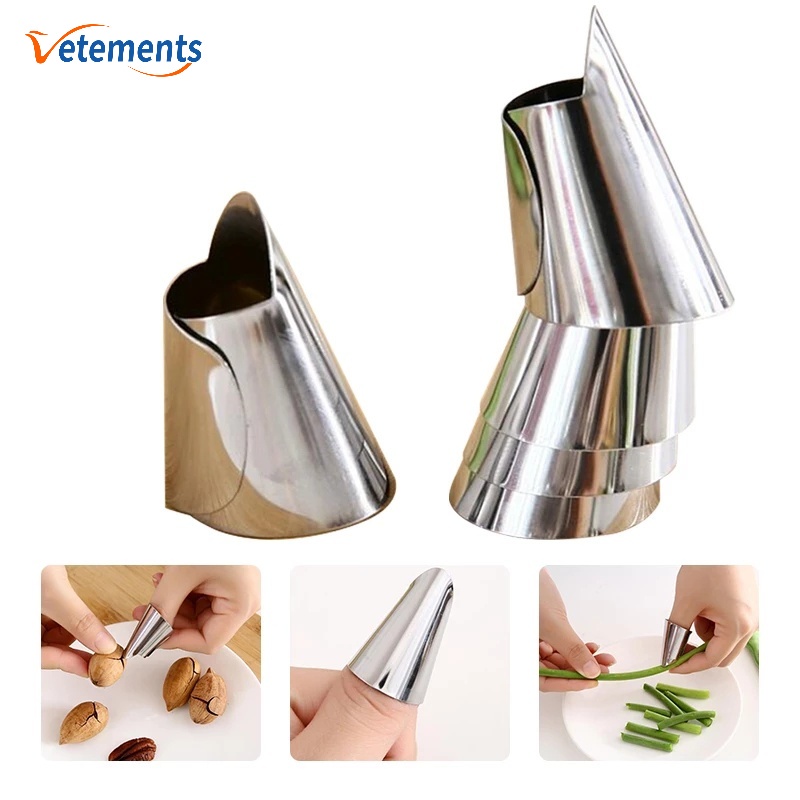 1/5 ชิ้น สร้างสรรค์ สเตนเลส ปรับได้ ทนทาน ตัดผัก ป้องกันนิ้ว / ครัว ใช้งานได้จริง อเนกประสงค์ ถั่วลิสง ปลอกนิ้ว อุปกรณ์ป้องกัน