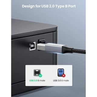 UGREEN รุ่น US370 สายต่อปริ้นเตอร์ USB C to USB Type B 2.0 Printer Cable 3FT Printer Scanner Cord