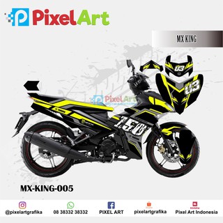 Mx KING สติกเกอร์รูปลอก คุณภาพสูง สีเหลือง สําหรับติดตกแต่งรถจักรยานยนต์