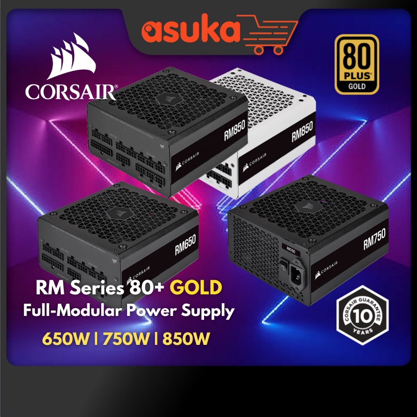 Corsair RM Series RM650 RM850e RM750e RM1000e RM850x SHIFT RM1000x SHIFT 80+Gold Certified Full Modu