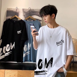 เสื้อยืดแขนสั้นลําลอง คอกลม พิมพ์ลายตัวอักษร ทรงหลวม โอเวอร์ไซซ์ แฟชั่นฤดูร้อน สําหรับผู้ชาย【M-5XL】