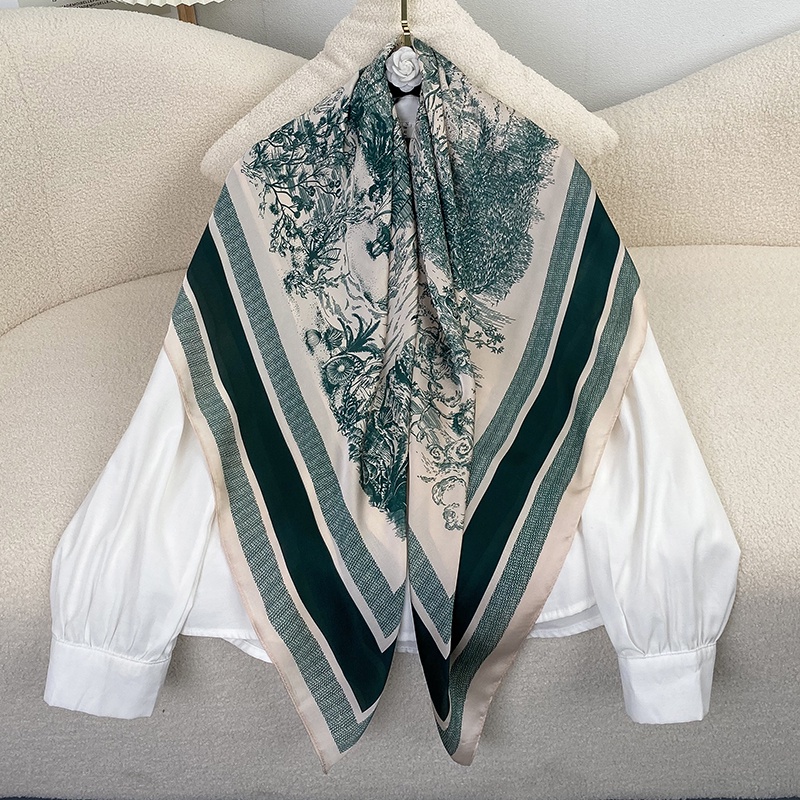 LISA ผ้าพันคอแฟชั่น 110X110 ซม.ผ้าพันคอสี่เหลี่ยมพิมพ์ผ้าพันคอผู้หญิง Lady Shawl Musilim Bawal