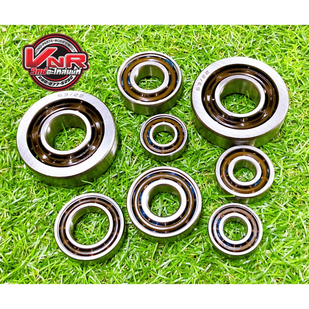 ชุดลูกปืนรอบจัดรางไฟเบอร์เวฟ125r/s/iบังลม เวฟ110i/ดรีม W125i /msx ครบชุดทั้งเครื่อง8ตัว ชุดใหญ่