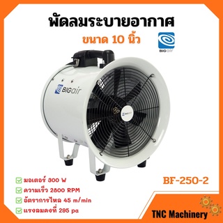 พัดลมระบายอากาศ พัดลมดูดเป่า พัดลมระบายอากาศถังกลม พัดลมอุตสาหกรรม BIGAIR BF 250-2  ขนาด10 นิ้ว🌈