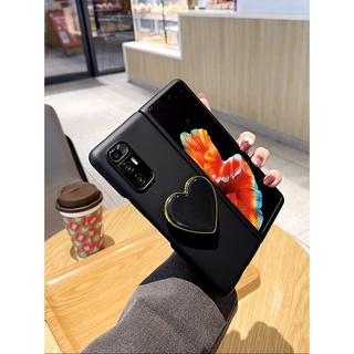 เคสโทรศัพท์มือถือ ลายหัวใจน่ารัก สีดํา สําหรับ Samsung Galaxy Z Fold 5 4 3 2 5G