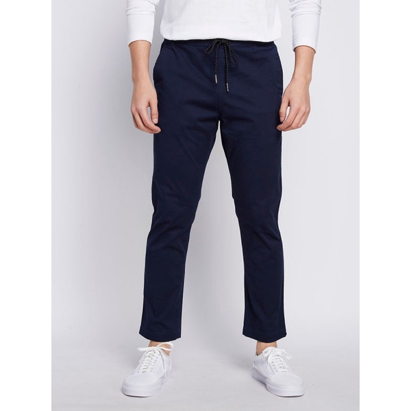 Kochi No Oji/Chino Jump Jogger-Navy /กางเกงผ้าชิโน่ กางเกงลำลอง 5 ส่วน สแลคชายใส่สบาย กางเกงชิโน่ทรง