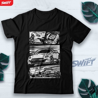 [COD]เสื้อยืด พิมพ์ลาย Nissan GTR GT-R MANGA สไตล์ดิสโตรS-5XL