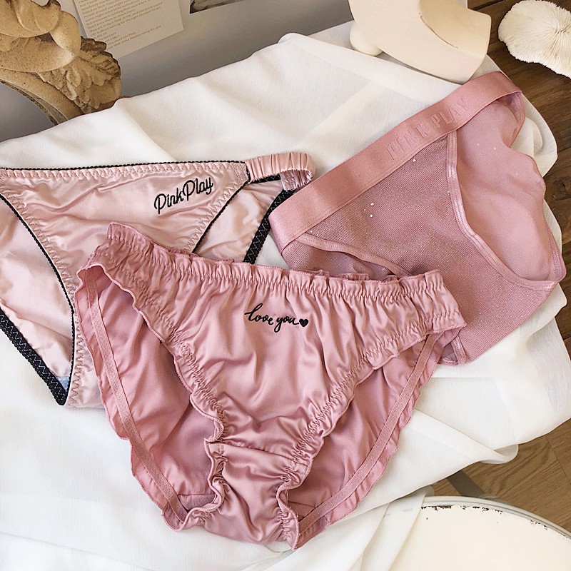 ♤6 แถมฟรี 1 Pink Control Sweet Sexy Lace ใส่สบายกางเกงใน Girly Fairy ...