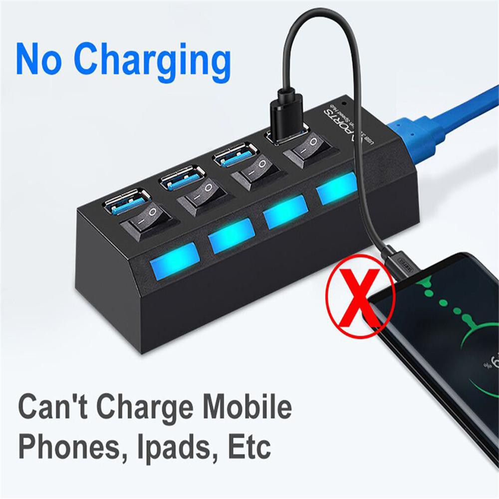 ช่องต่อUSB 3.0 Hub Combo Splitter 4 Port USB Speed  แบบ4ช่อง อุปกรณ์เพิ่มช่อง ยูเอสบี พร้อม ตัวอ่านการ์ด ON / OFF Switch
