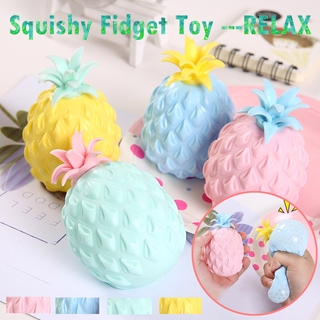 🍍COD🍍 สุ่มสี 1 ชิ้น ของเล่น สัปปะรด หยิก กาวอ่อน Squishy Fidget Toy  ของเล่นบีบอัด