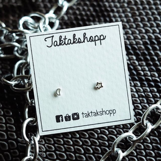 ต่างหูพระจันทร์ดาวจิ๋ว | Studs earring silver925