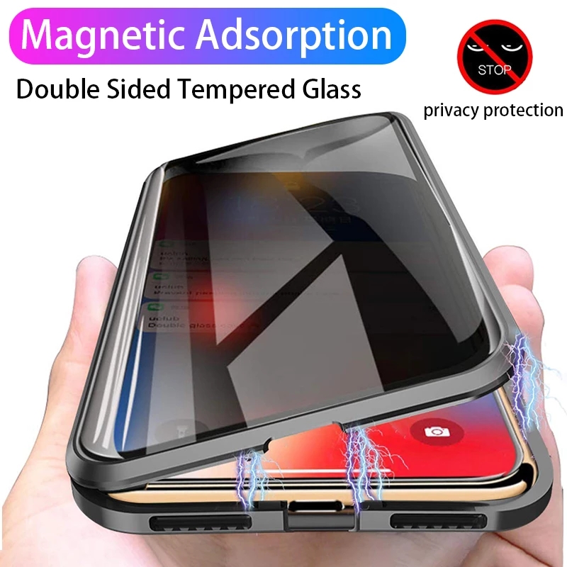 Samsung Anti-peeping Magnetic Absorption ด้านหน้าด้านหลังกระจกนิรภัยสําหรับ Samsung S20 S20Plus S20U