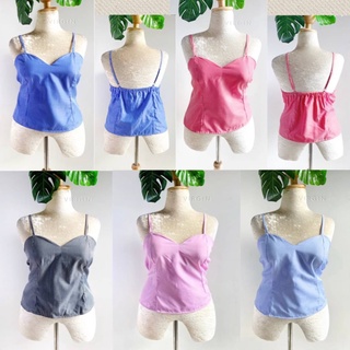 เสื้อผ้าสาวอวบ 🎀สายเดี่ยวเก็บทรง•ริ้ว🎀  Detail: สายเดี่ยวเย็บเก็บทรงด้านหน้าซ้ายและขวา ดึงยางหลังกระชับเข้าตัว