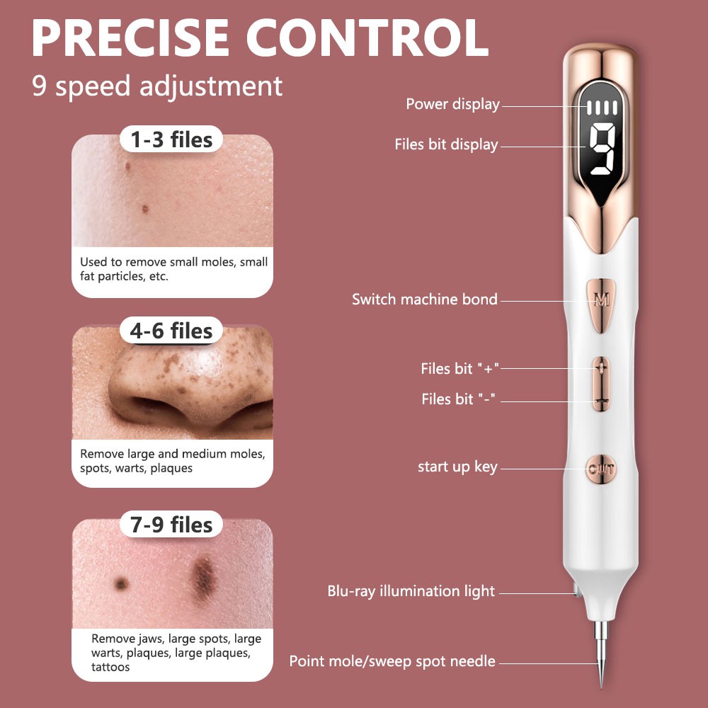 ♗♀Mole Pen Plasma LED Lighting Laser Tattoo Removal Machine Face Care Skin  Tag Removal Freckle Wart Dark Spot Remover | Shopee Thailand