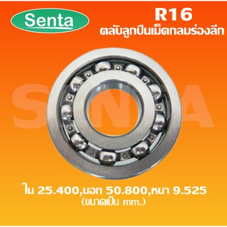 R16 ตลับลูกปืนเม็ดกลม ตลับลูกปืนขนาดเล็ก ขนาดใน25.4 นอก50.8 หนา9.525 แบบไม่มีฝา (Miniature ball bearing)