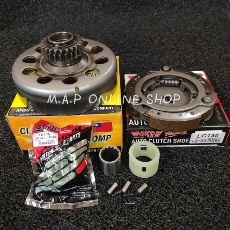 Yamaha LC135 V1 4 Speed Auto Clutch Shoe + Auto Clutch Housing + One Way Bearing Oneway Mangkuk Clut