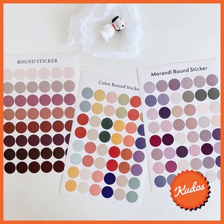 KUDOSTH  มากกว่า 10 แบบ สติ๊กเกอร์วงกลม  Round sticker สี earthtone โทนม่วง สติ๊กเกอร์สี พร้อมส่งในไทย ไม่รอนาน