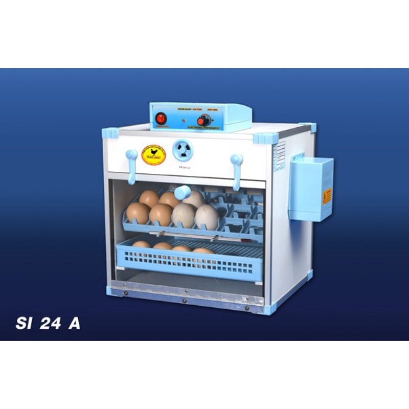 ตู้ฟักไข่ตราไก่ดำ รุ่น SI 24 A  ระบบ Electronic control ( กลับไข่อัตโนมัติ ความจุ 24 ฟอง )