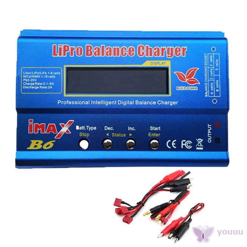 YOU เครื่องชาร์จแบตเตอรี่ มัลติฟังก์ชั่น พร้อมจอ LCD iMAX B6 B6AC RC Lipo NiMh