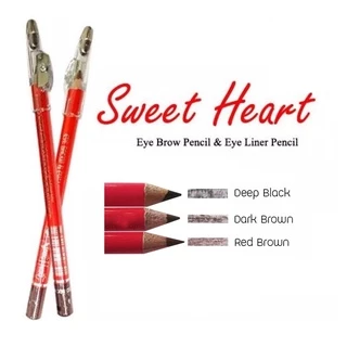 ♦️ของแท้·ส่งด่วน·ถูก♦️Sweet Heart Eyebrow & Eyeliner Pencil : สวีทฮาร์ท ดินสอเขียนคิ้ว ขอบตา กบเหลา x 1 ชิ้น dayse